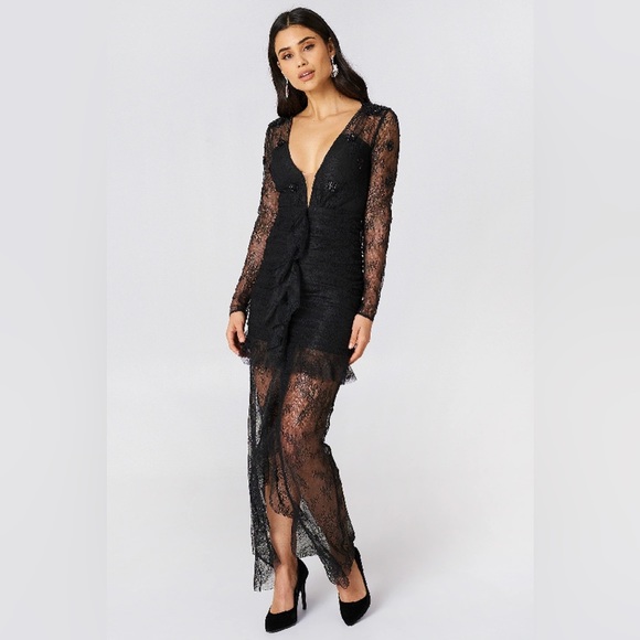 For Love And Lemons Dresses & Skirts - For Love and Lemons Long sleeve Lace Dress in black
